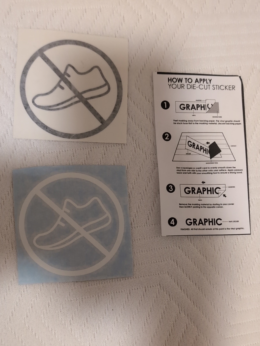 'No Shoes' Die-Cut Sticker - 2 Pack Black And White